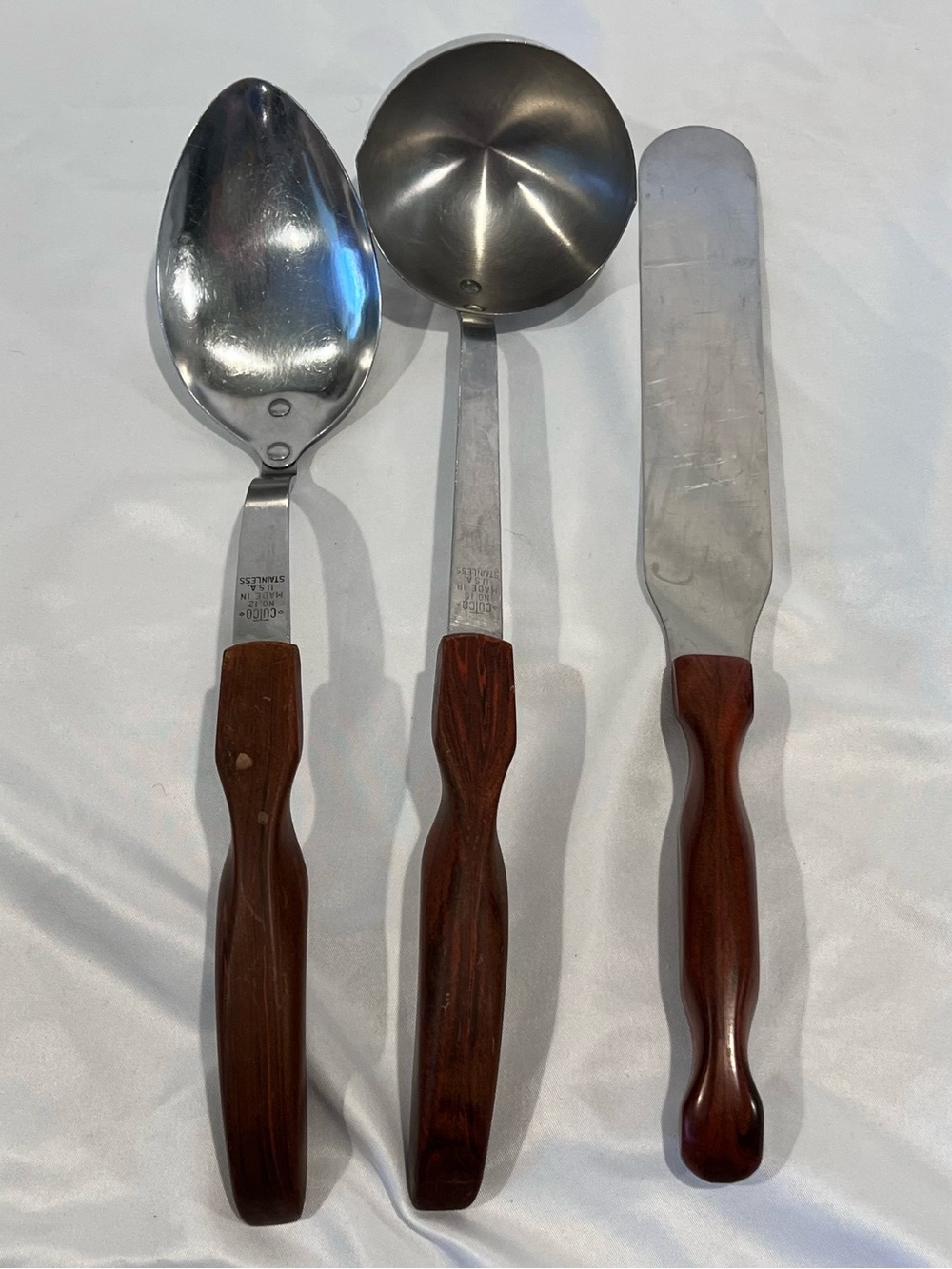 Vintage Cutco 3 Pc Kitchen Utensil Set No 12 15 28 Wood Handle